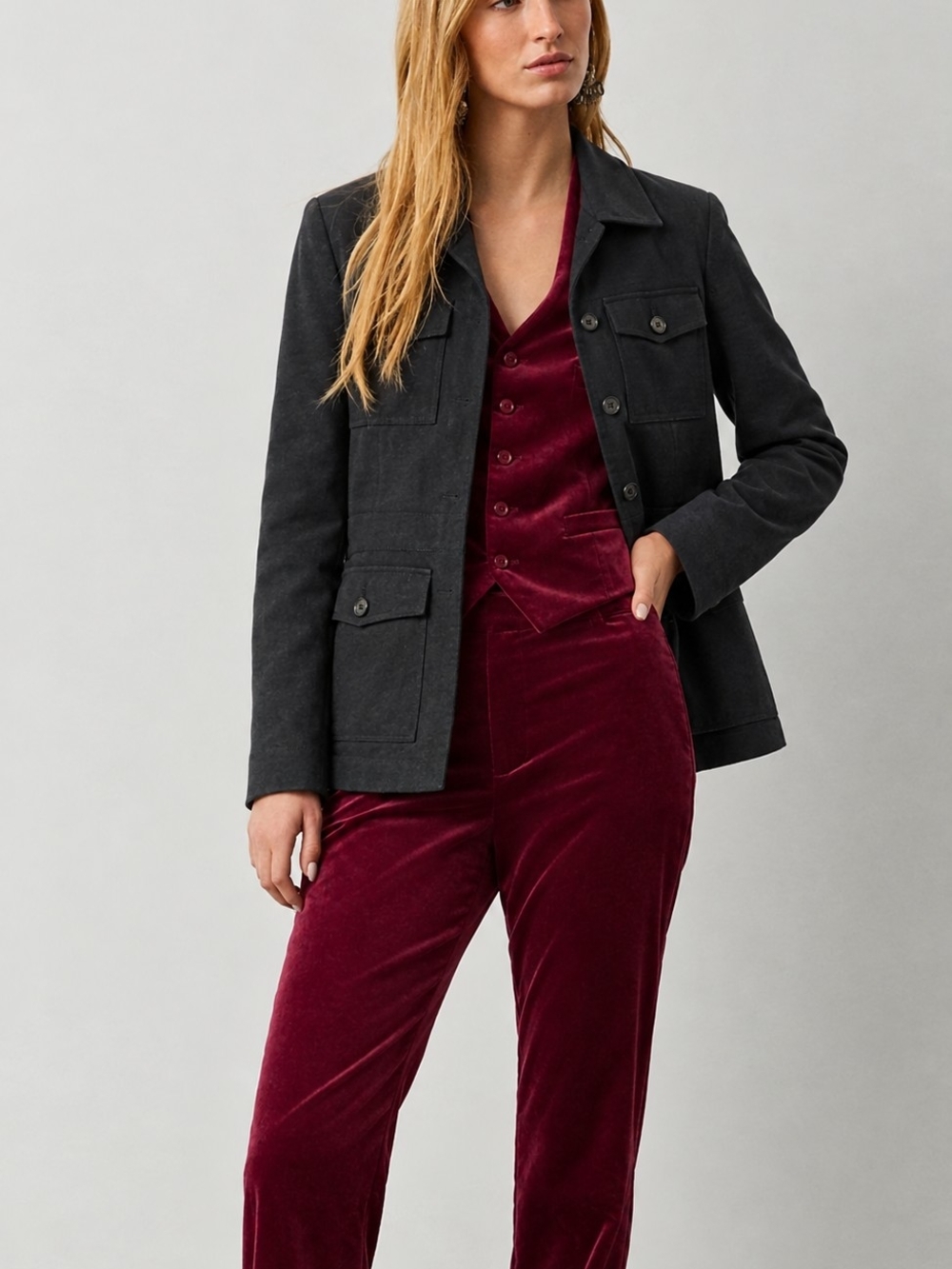 Ralph Lauren Black Utility Frock Jacket